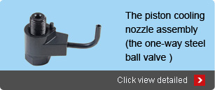 The piston cooling nozzle assembly (the one-way steel ball valve )